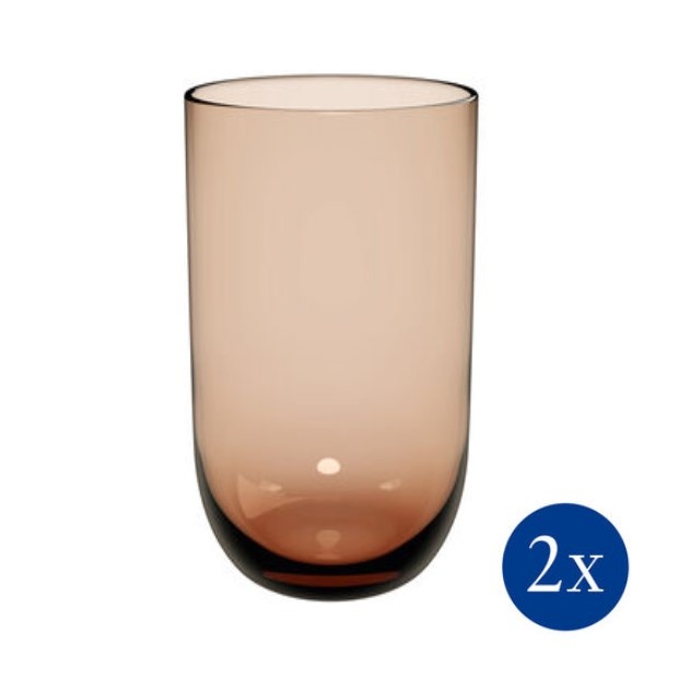 Набір із 2 склянок для води Villeroy & Boch Like Glass Clay 385 мл коричневий фото