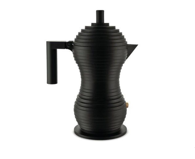 Гейзерна кофеварка 70 мл Alessi Pulcina на 1 чашку черная фото
