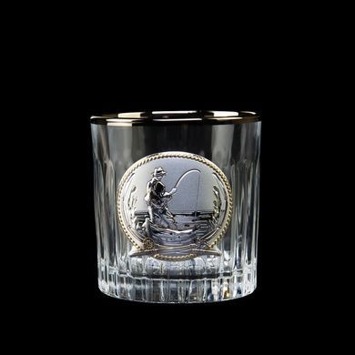 Набор для виски Boss Crystal Fisherman с серебряными и золотыми накладками 7 предметов фото