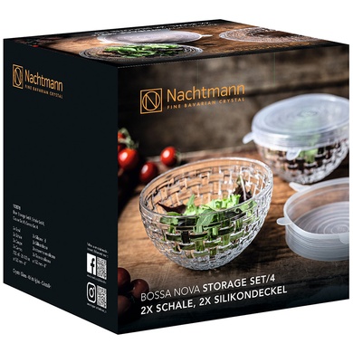 Набор из 2 салатников Nachtmann Bossa Nova 15 см с силиконовой крышкой фото