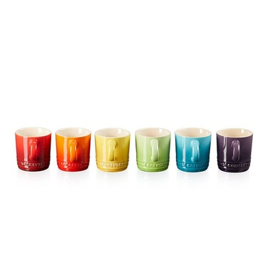Набор из 6 чашек для эспрессо Le Creuset Rainbow 100 мл фото