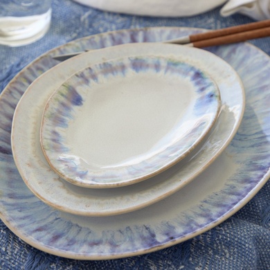 Тарелка обеденная Costa Nova Brisa 26,6х22,5 см синяя овальная фото