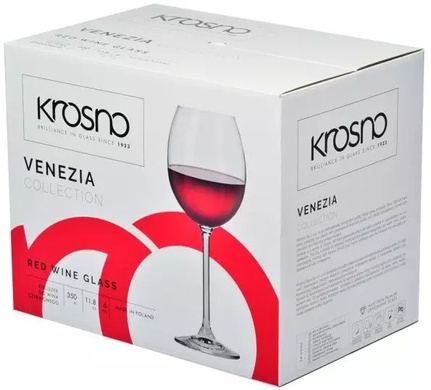 Набір з 6 келихів для червоного вина 350 мл Krosno Venezia фото