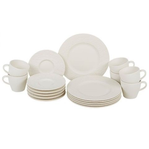 Столовий сервіз Villeroy & Boch Manufacture Rock Blanc 18 предметів 6 персон фото