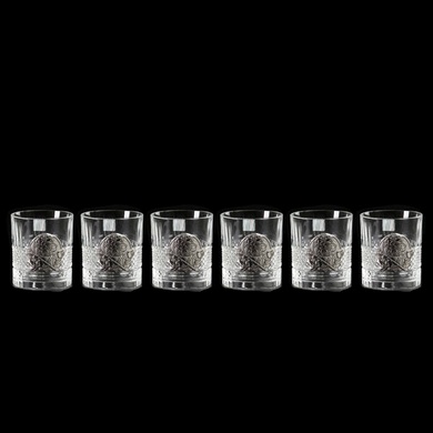 Набор стаканов для виски Boss Crystal Director с серебряными накладками фото