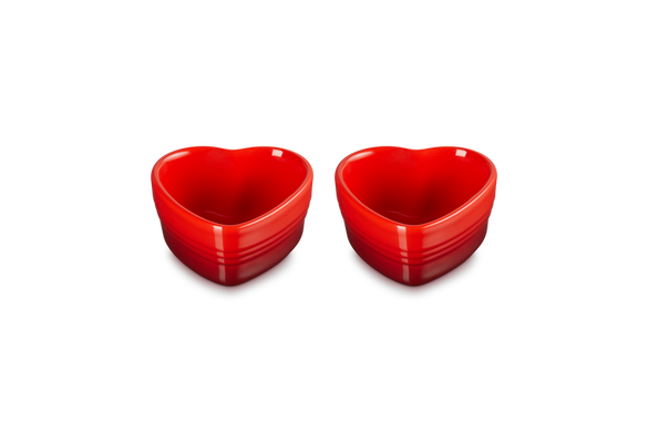 Набір із 2 форм для запікання Le Creuset Heart 300 мл червоний фото