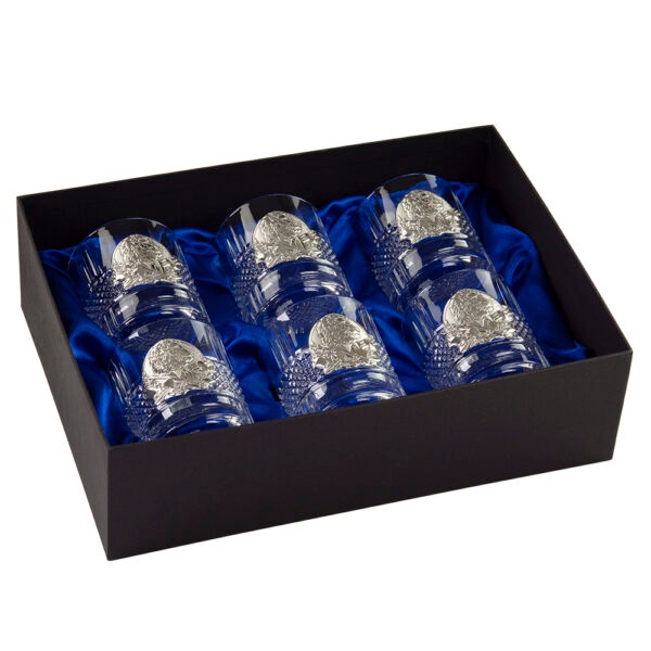 Набір склянок для віскі Boss Crystal Director з срібними накладками фото