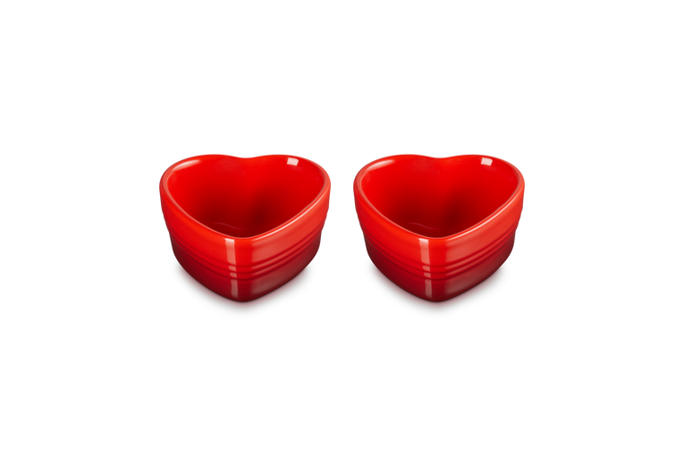 Набір із 2 форм для запікання Le Creuset Heart 300 мл червоний фото