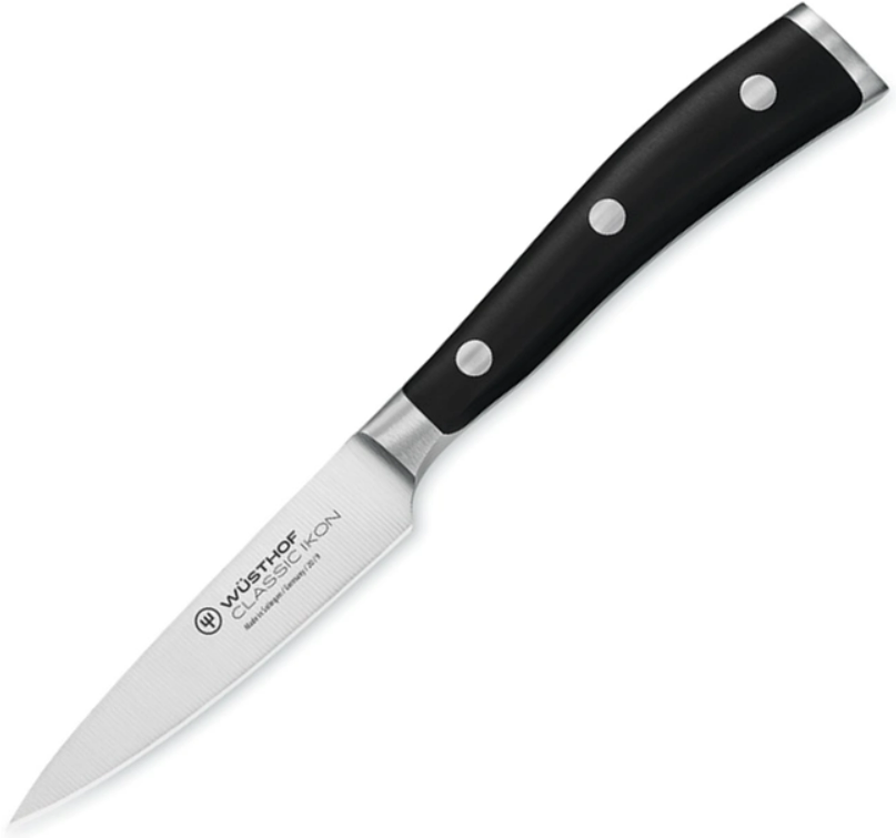 Нож для очистки овощей Wüsthof Classic Ikon 9 см черный фото