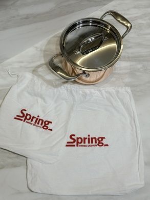 Кастрюля Spring Culinox 2 л медная с крышкой фото