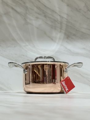 Кастрюля Spring Culinox 3,7 л медная с крышкой фото