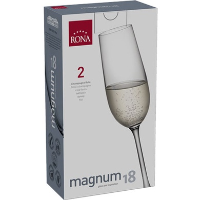 Набір з 2 келихів для шампанського 180 мл Rona Magnum фото
