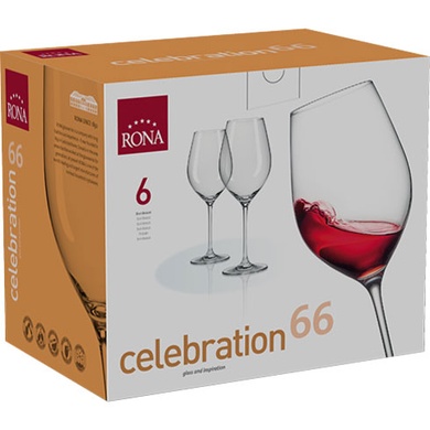 Набір з 6 келихів для червоного вина 660 мл Rona Celebration фото