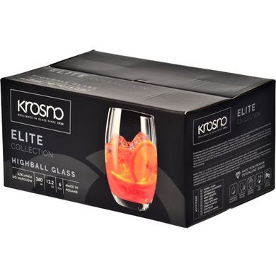 Набір склянок Krosno Elite 360 мл 6 шт фото