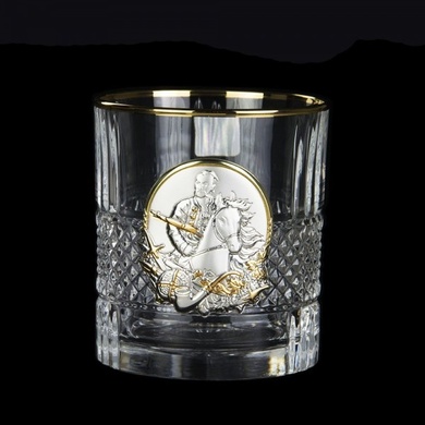 Набор для виски Boss Crystal Гербовий з козаками с золотыми и серебряными накладками фото