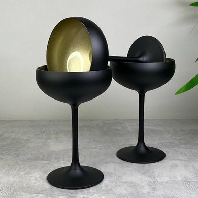 Набор из 6 бокалов для шампанского St&ouml;lzle Lausitz Elements Gold 230 мл черный фото