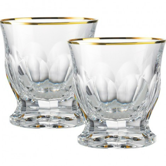 Набір із 2 склянок для віскі 220 мл Rogaska Aulide Gold низьких фото