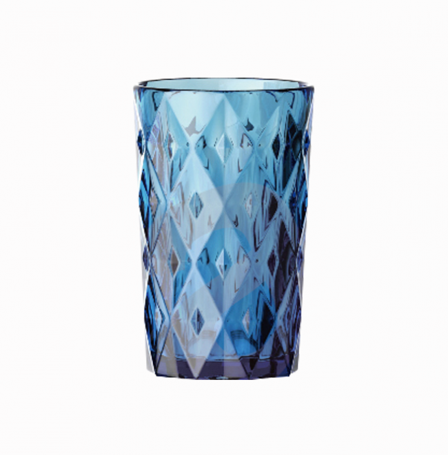 Набор стаканов для воды Helios "Сапфир" 6шт. 350 мл, цветное стекло фото