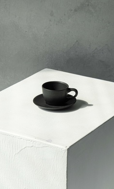 Набір із 6 блюдець Dovbysh Porcelain Win 10,5 см чорний фото