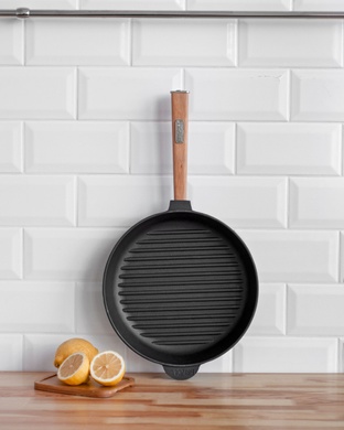 Сковорідка-гриль Brizoll Optima 24 см чавунна фото