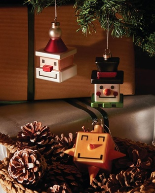 Елочная игрушка Alessi Le Palle Quadrate Santa Cube 5,5х5,5х9,5 см фото