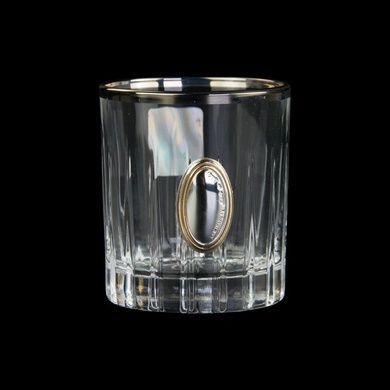 Набор для водки Boss Crystal Графин с овалом с платиновыми, золотыми и серебряными накладками фото