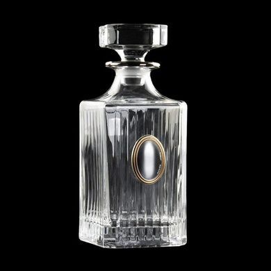 Набор для водки Boss Crystal Графин с овалом с платиновыми, золотыми и серебряными накладками фото