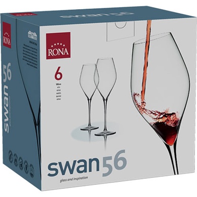 Набір з 6 келихів для вина 560 мл Rona Swan фото