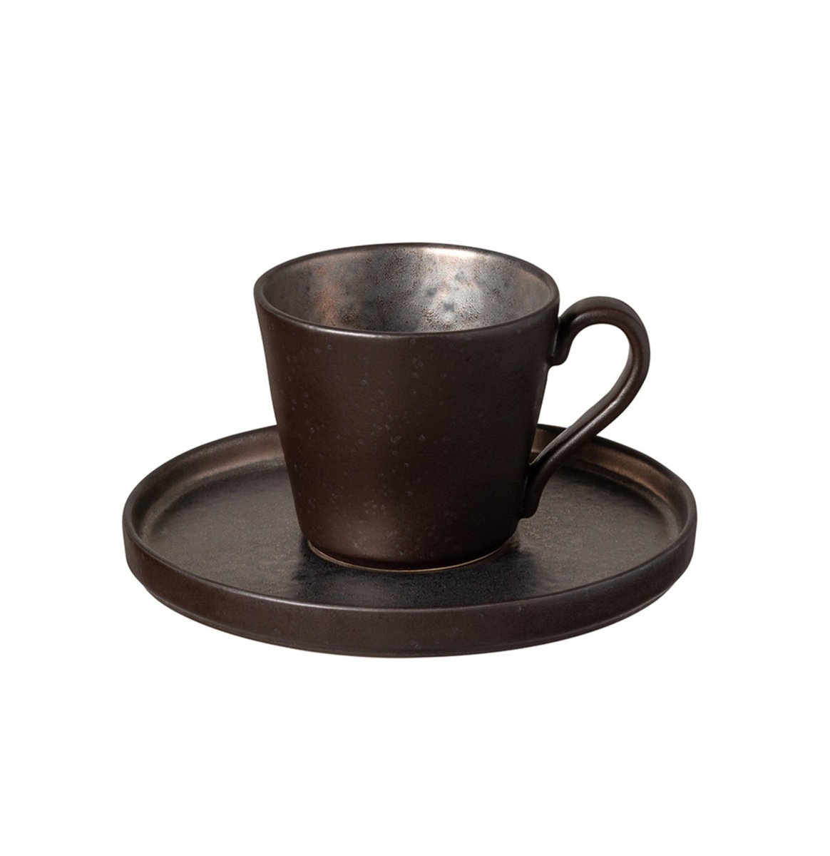 Чашка для чаю с блюдцем Costa Nova Lagoa 210 мл коричневая фото