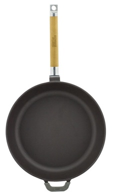 Сковорода Биол 24 см чугунная, эмаль черная матовая фото