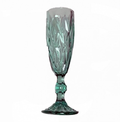 Набор бокалов для шампанского Helios "Бирюза" 6 шт. 150 мл, цветное стекло фото