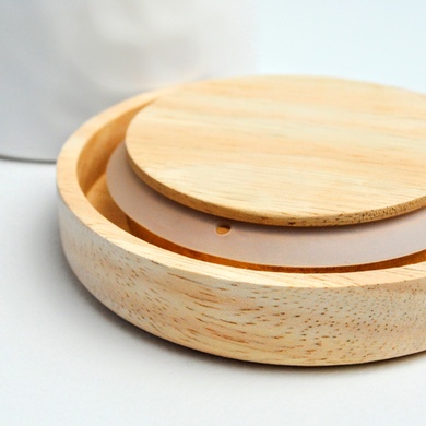 Банка для чаю BonaDi Bianco 1,2 л керамічна з бамбуковою кришкою, біла фото