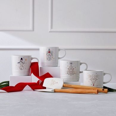 Набір із 2 чашок 350 мл та блюда Le Creuset Christmas 35,9х27,9 см фото