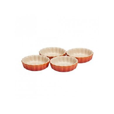 Набір із 4 рифлених форм для запікання Le Creuset Heritage 200 мл Volcanic фото