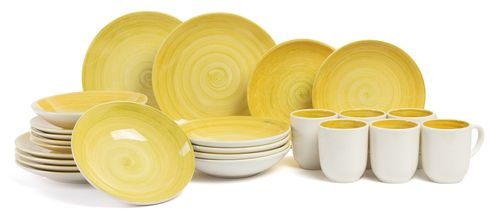 Набір з 6 глибоких тарілок Cosy&Trendy Turbolino 21 см жовтий фото