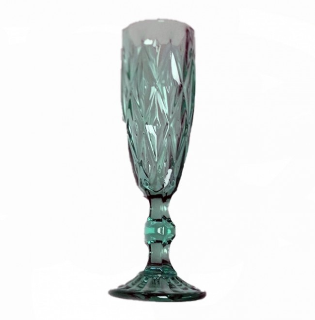Набор бокалов для шампанского Helios "Бирюза" 6 шт. 150 мл, цветное стекло фото