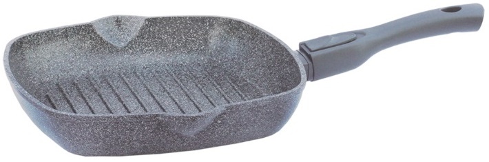 Сковорідка-гриль Біол Граніт Грей 28х28 см антипригарна, з'ємна ручка фото