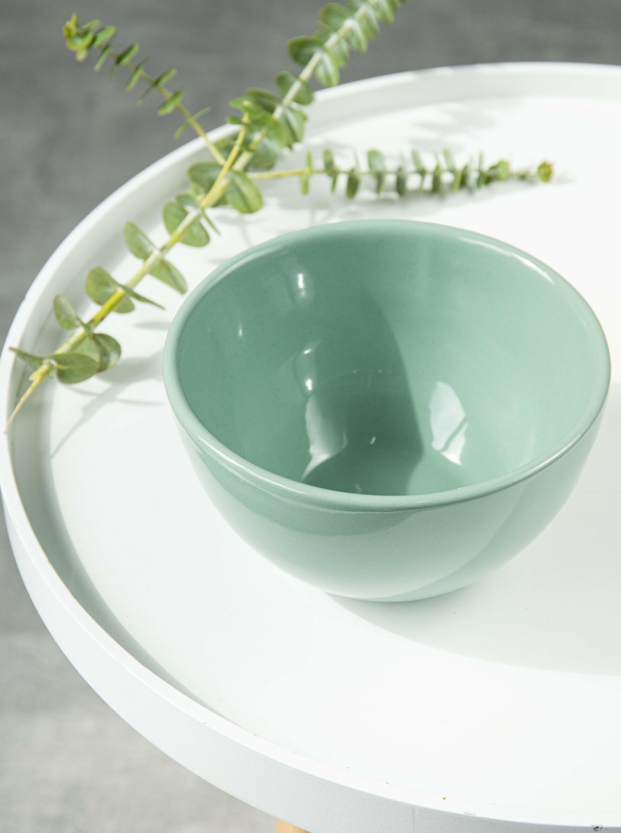 Салатник Dovbysh Porcelain NOVA Green 14,5 см зелений фото