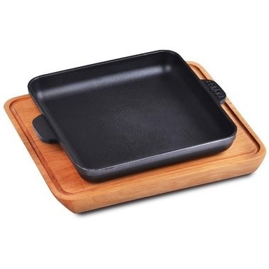 Сковорода квадратная Brizoll HoReCa 18×18 с подставкой фото
