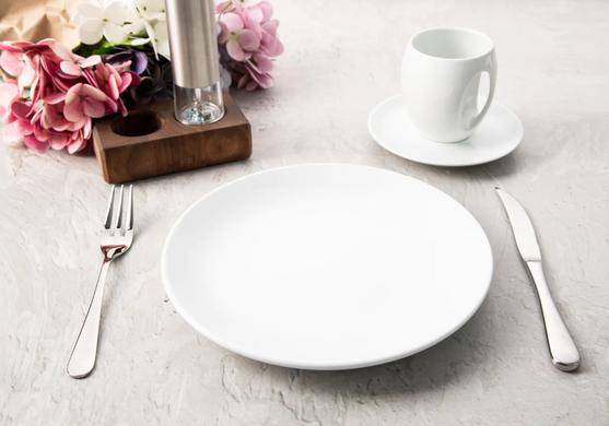 Набір з 4 обідніх тарілок Güral Enternational 25 см білі фото