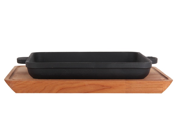 Сковорідка квадратна Brizoll HoReCa 18×18 з підставкою фото
