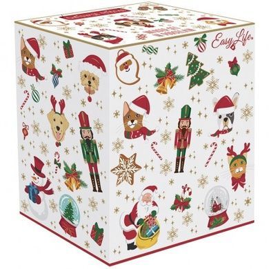 Чашка для чая Easy Life Christmas Friends 370 мл Dogs c инфьюзером и крышкой фото
