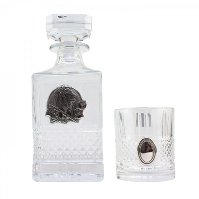 Набор для виски Boss Crystal Lion Brillante с серебряными накладками фото