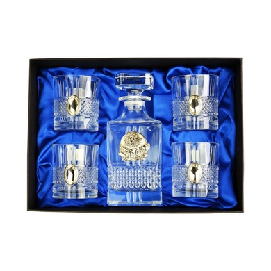 Набор для виски Boss Crystal Lion Brillante с серебряными накладками фото