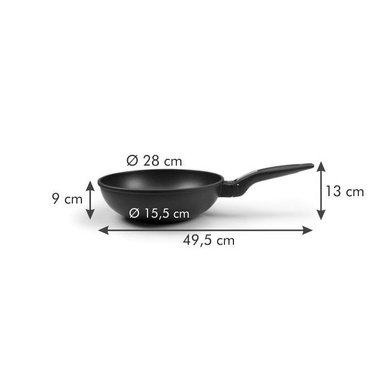 Сковорода Вок Tescoma SmartCLICK 28 см чёрная фото