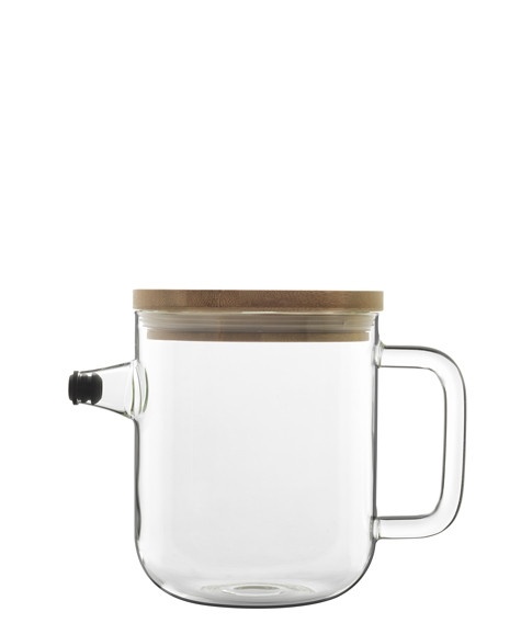 Чайник заварочный Luigi Bormioli Thermic Glass 1 л с бамбуковой крышкой фото