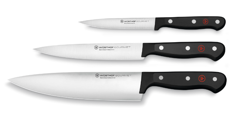 Набір з 3 ножів Wüsthof Gourmet чорний фото