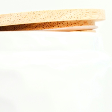 Банка для чая BonaDi Bianco 1,5 л керамическая с бамбуковой крышкой, белая фото
