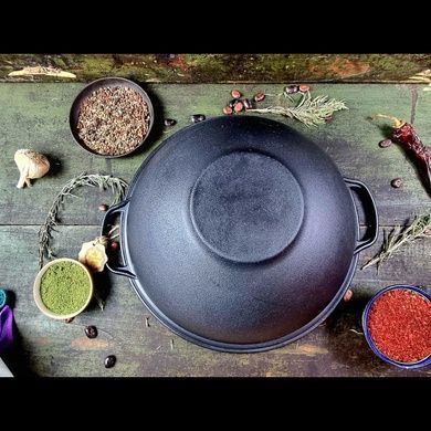 Казан узбекский WOK Maysternya 8 л с крышкой-сковородкой гриль фото