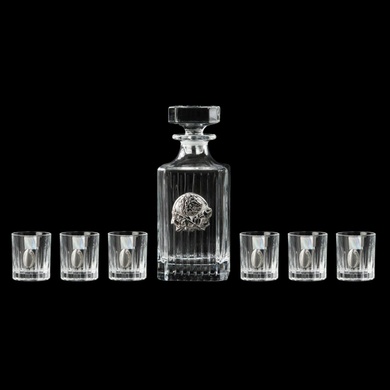 Набор для водки Boss Crystal Director с серебряными накладками фото